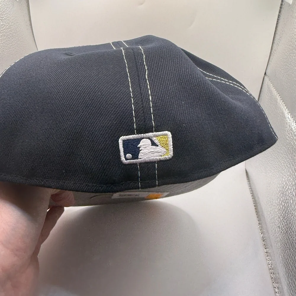 New Era 59FIFTY Texas Baseball‎ Fitted Hat Navy Gold White Stitch 7 5/8 Cap